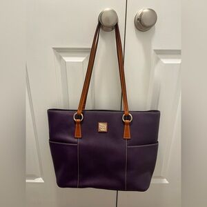 Dooney & Bourke Pebble Grain Leather Tote – Eggplant Purple